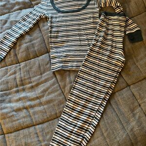 Victoria's Secret Green and White Striped Pajama Set Small-new, never worn